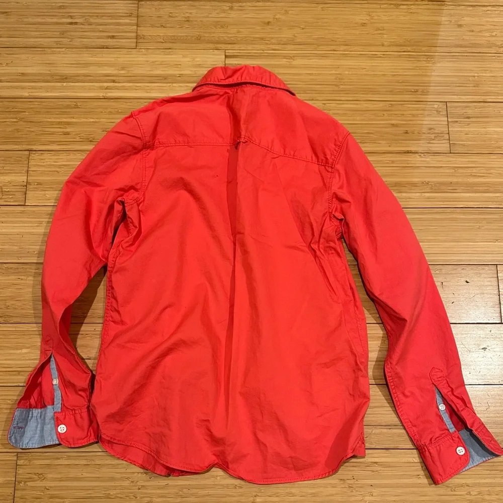 H&M LOGG Boys Red Button Down Shirt Long Sleeve Size 11-12